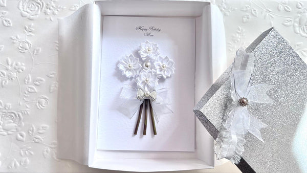 Luxury Handmade Personalised Floral Birthday Flower Card C1106