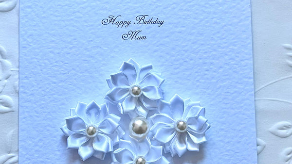 Luxury Handmade Personalised Floral Birthday Flower Card C1106