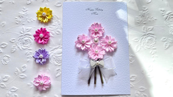 Luxury Handmade Personalised Floral Birthday Flower Card C1106