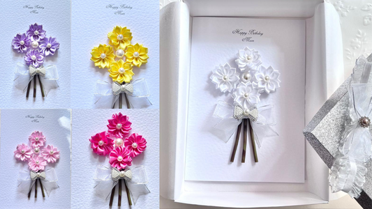 Luxury Handmade Personalised Floral Birthday Flower Card C1106