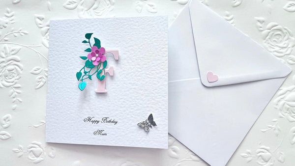 Luxury Personalised Handmade Alphabet Birthday Card with Envelope C1108