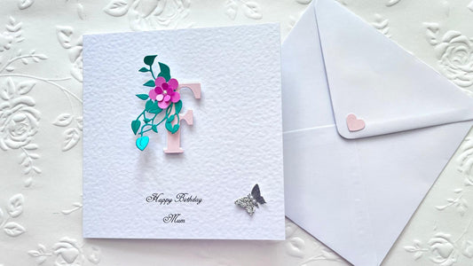 Luxury Personalised Handmade Alphabet Birthday Card with Envelope C1108