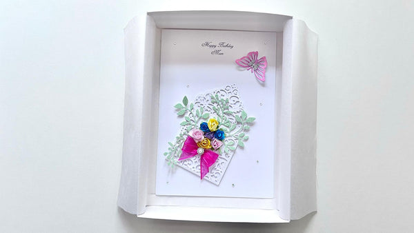 Luxury Handmade Personalised Floral Birthday Flower Card C1109