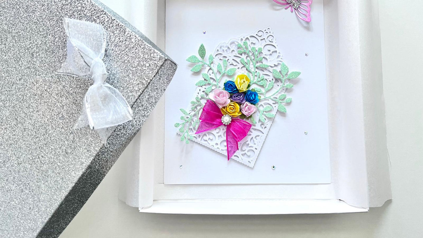 Luxury Handmade Personalised Floral Birthday Flower Card C1109