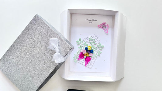 Luxury Handmade Personalised Floral Birthday Flower Card C1109