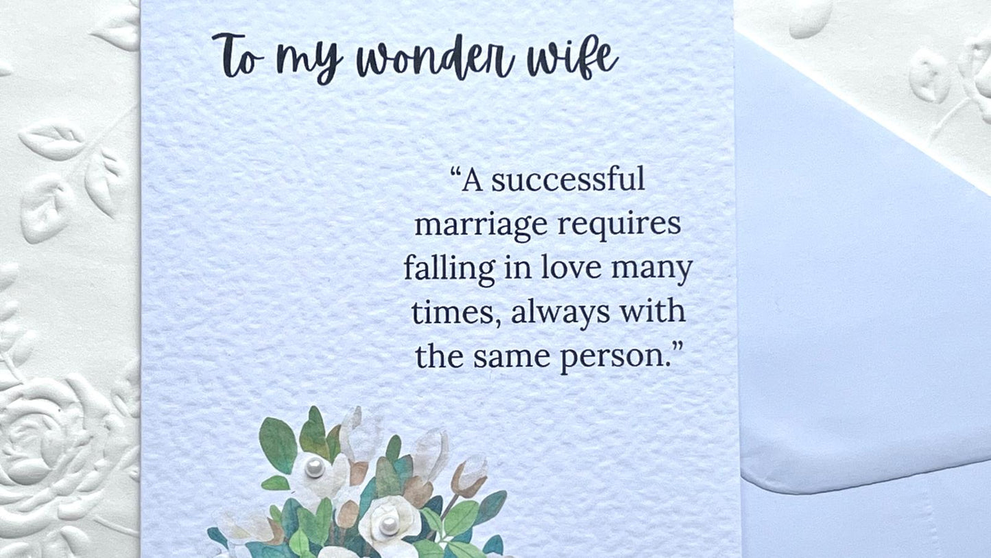 Luxury Handmade Birthday Card for Wife with Envelope, Greeting Card C430