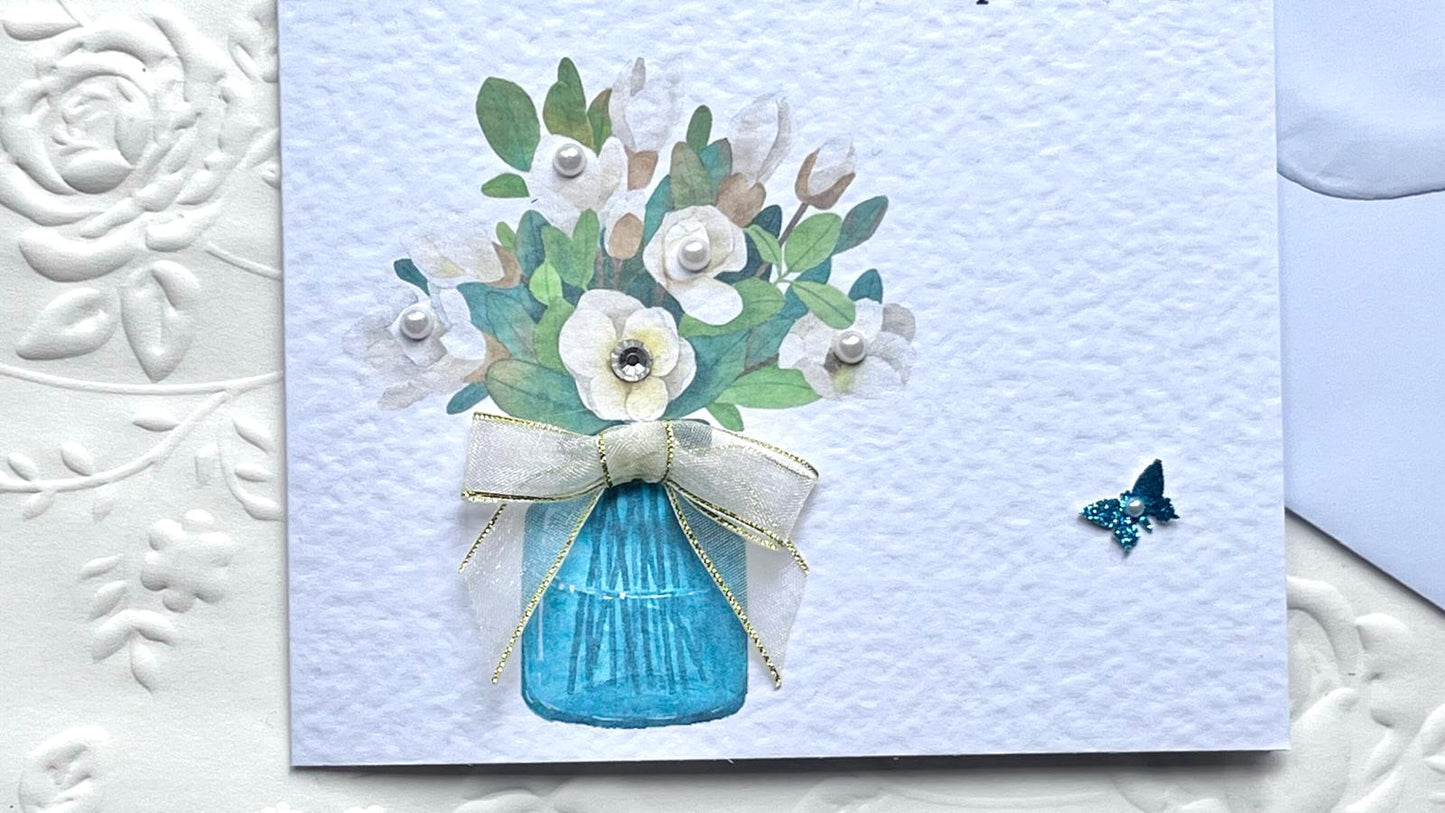 Luxury Handmade Birthday Card for Wife with Envelope, Greeting Card C430