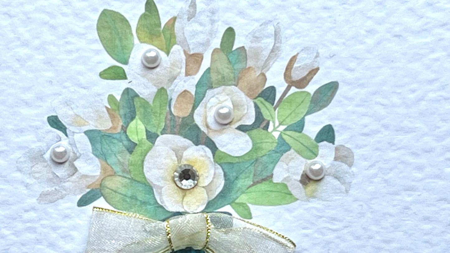 Luxury Handmade Birthday Card for Wife with Envelope, Greeting Card C430