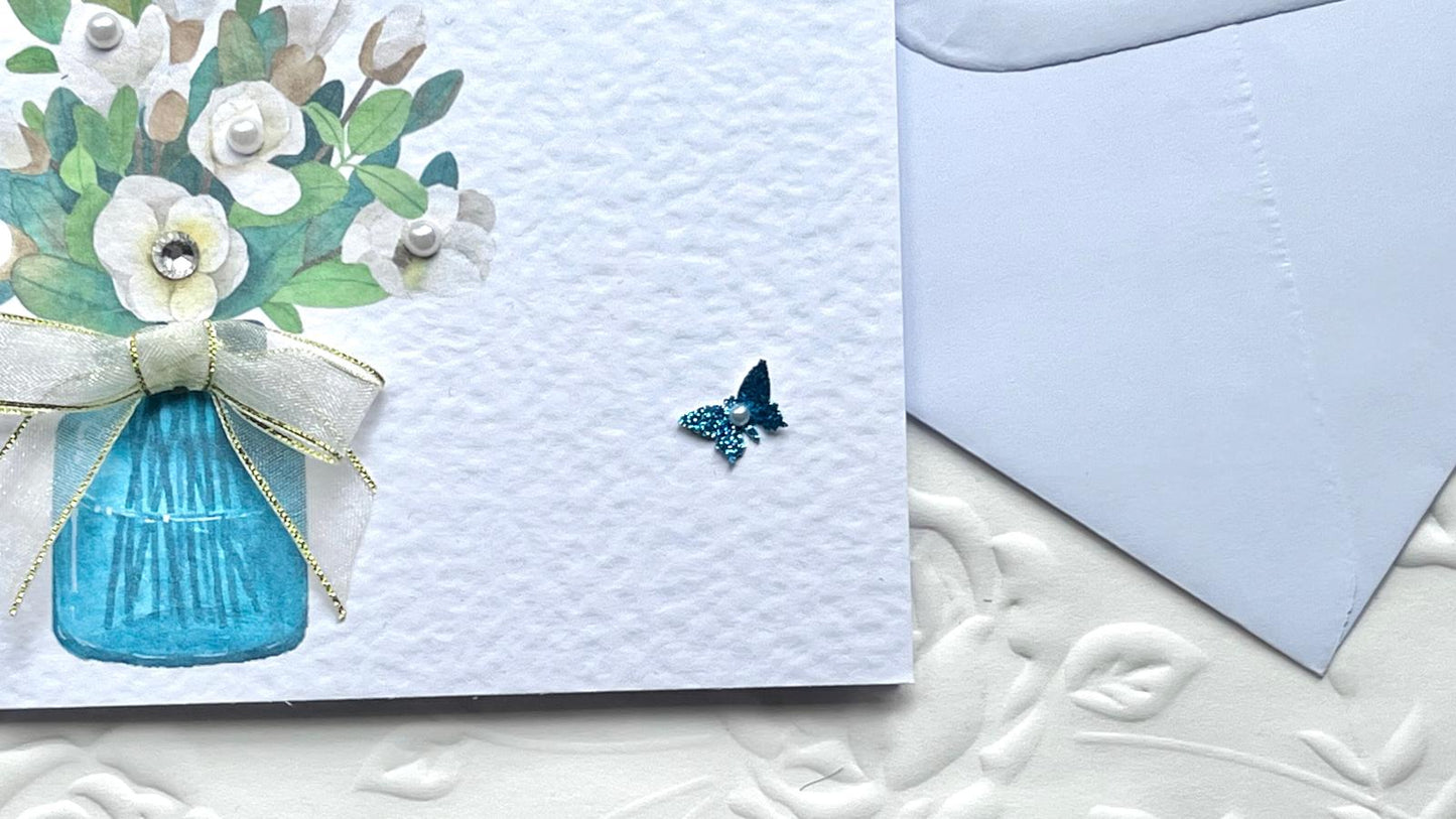 Luxury Handmade Birthday Card for Wife with Envelope, Greeting Card C430