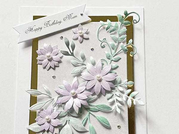 Luxury Handmade 3D Flower Birthday Card  C436