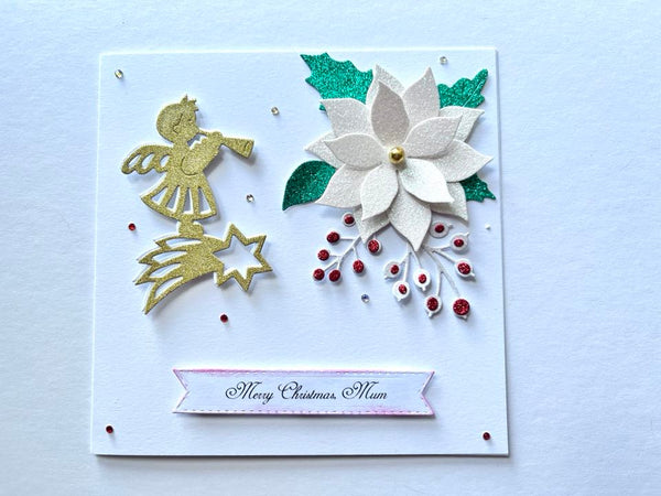 Luxury Handmade Personalised Christmas Card with Envelope, Christmas Card for Mum, Wife, Sister, Daughter, Auntie C500