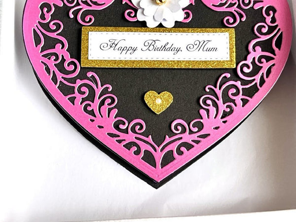 Luxury Handmade Personalised Birthday Card, 3D Handmade Card Easel Card, Birthday Card for Mum C502