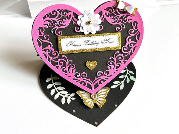 Luxury Handmade Personalised Birthday Card, 3D Handmade Card Easel Card, Birthday Card for Mum C502