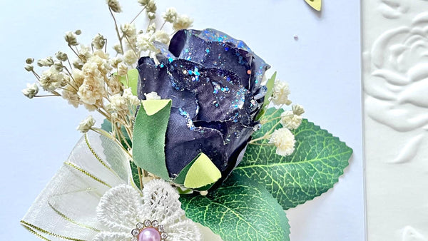 Luxury Handmade Personalised Dried Flower Birthday Card with Box C502