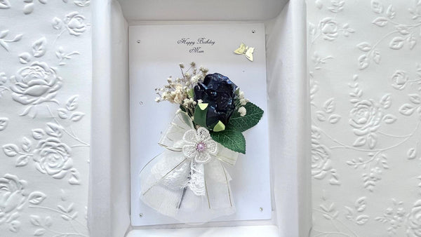 Luxury Handmade Personalised Dried Flower Birthday Card with Box C502