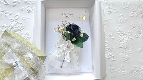Luxury Handmade Personalised Dried Flower Birthday Card with Box C502