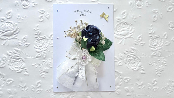 Luxury Handmade Personalised Dried Flower Birthday Card with Box C502