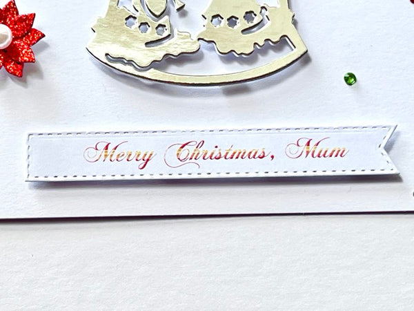 Luxury Handmade Personalised Christmas Card with Envelope, Christmas Card for Mum, Wife, Sister, Daughter, Auntie C503