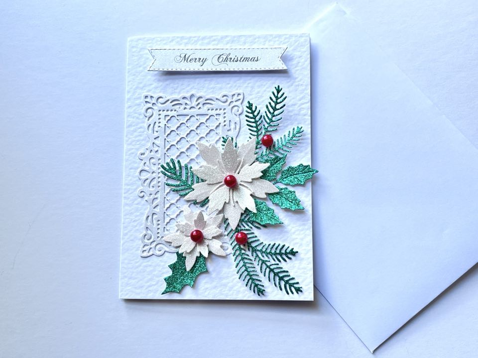 Luxury Handmade Personalised Christmas Card with Envelope, Christmas Card for Mum, Wife, Sister, Daughter, Auntie C507