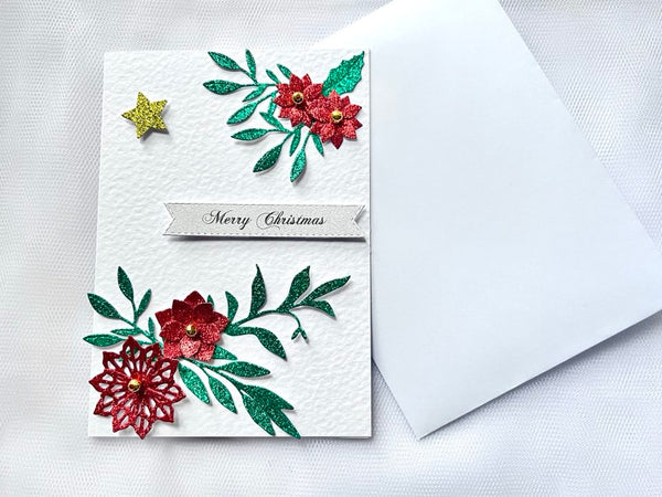 Luxury Handmade Personalised Christmas Card with Envelope, Christmas Card for Mum, Wife, Sister, Daughter, Auntie C508