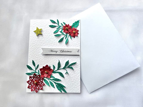 Luxury Handmade Personalised Christmas Card with Envelope, Christmas Card for Mum, Wife, Sister, Daughter, Auntie C508