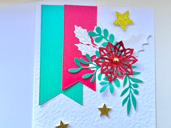 Luxury Handmade Personalised Christmas Card with Envelope, Christmas Card for Mum, Wife, Sister, Daughter, Auntie C509