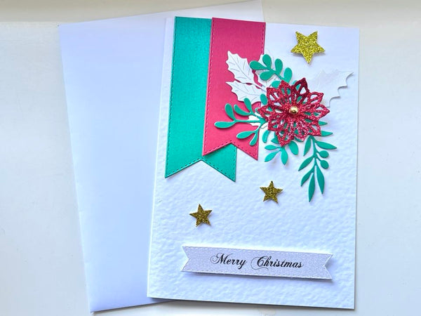 Luxury Handmade Personalised Christmas Card with Envelope, Christmas Card for Mum, Wife, Sister, Daughter, Auntie C509