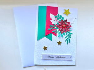 Luxury Handmade Personalised Christmas Card with Envelope, Christmas Card for Mum, Wife, Sister, Daughter, Auntie C509