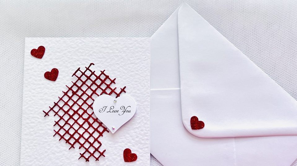 Luxury Handmade Personalised Velentines Day Card with Envelope, Greeting Card C509