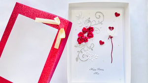 Luxury Handmade Personalised Red Flower Birthday Card C510