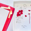 Luxury Handmade Personalised Red Flower Birthday Card C510