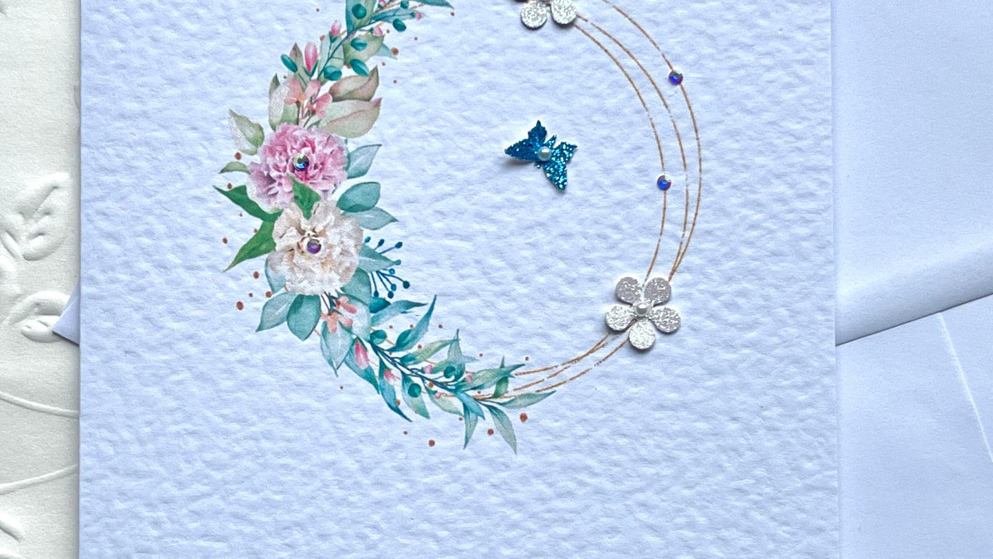 Luxury Handmade Birthday Card for Wife with Envelope, Greeting Card C510