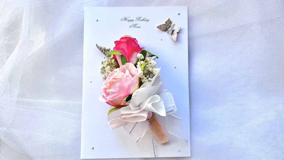 Luxury Handmade Personalised Flower Birthday Card  C620