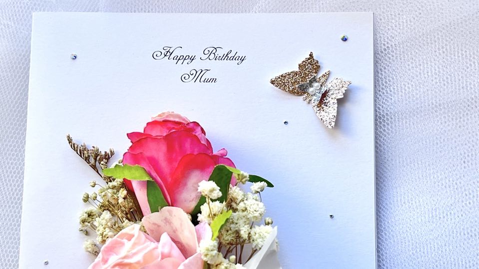 Luxury Handmade Personalised Flower Birthday Card  C620