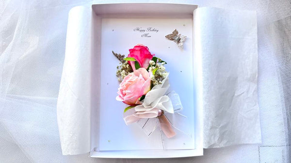 Luxury Handmade Personalised Dried Flower Birthday Card  C620