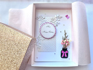 Luxury Personalised Handmade Dried Flower Birthday Card    C623