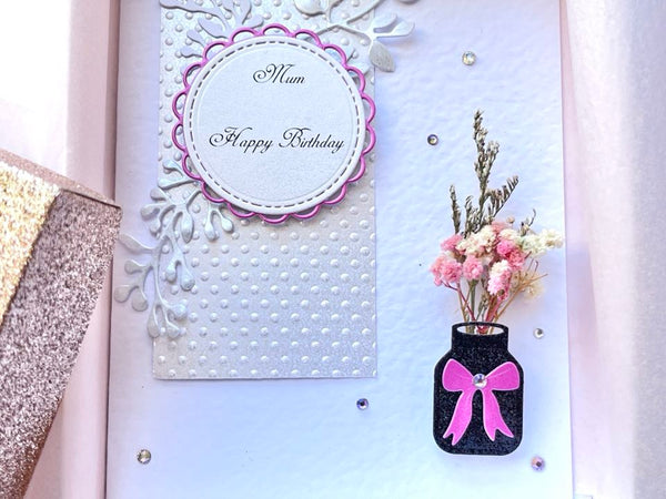 Luxury Personalised Handmade Dried Flower Birthday Card    C623