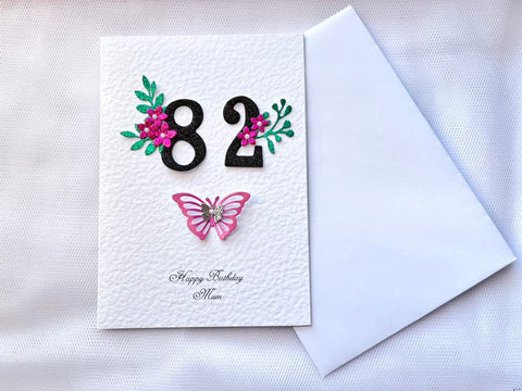 Luxury Personalised Handmade Age Birthday Card with Envelope C625