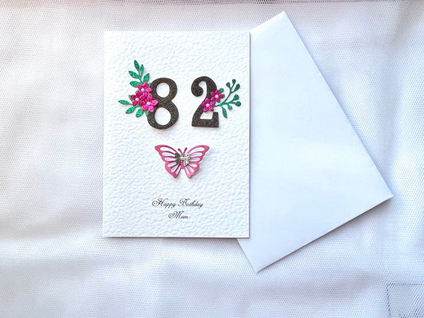 Luxury Personalised Handmade Age Birthday Card with Envelope C625