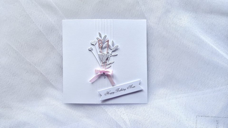 Luxury Handmade Flower Birthday Card with Envelope C626