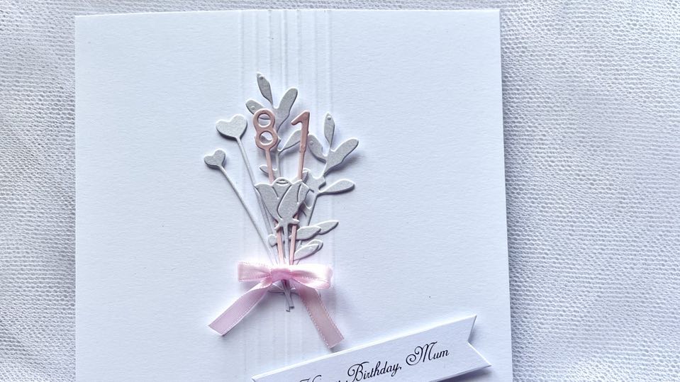 Luxury Handmade Flower Birthday Card with Envelope C626