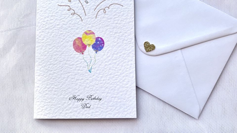 Handmade Personalised Balloon Birthday Card for Dad, Husband, Son  C631