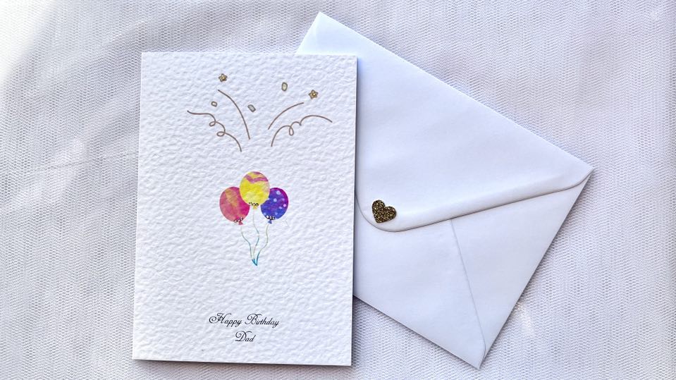 Handmade Personalised Balloon Birthday Card for Dad, Husband, Son  C631