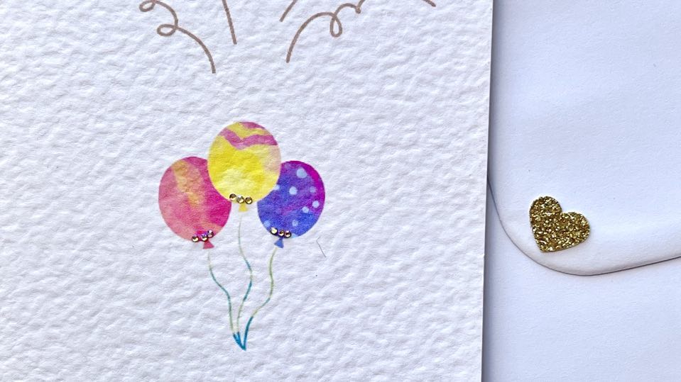 Handmade Personalised Balloon Birthday Card for Dad, Husband, Son  C631