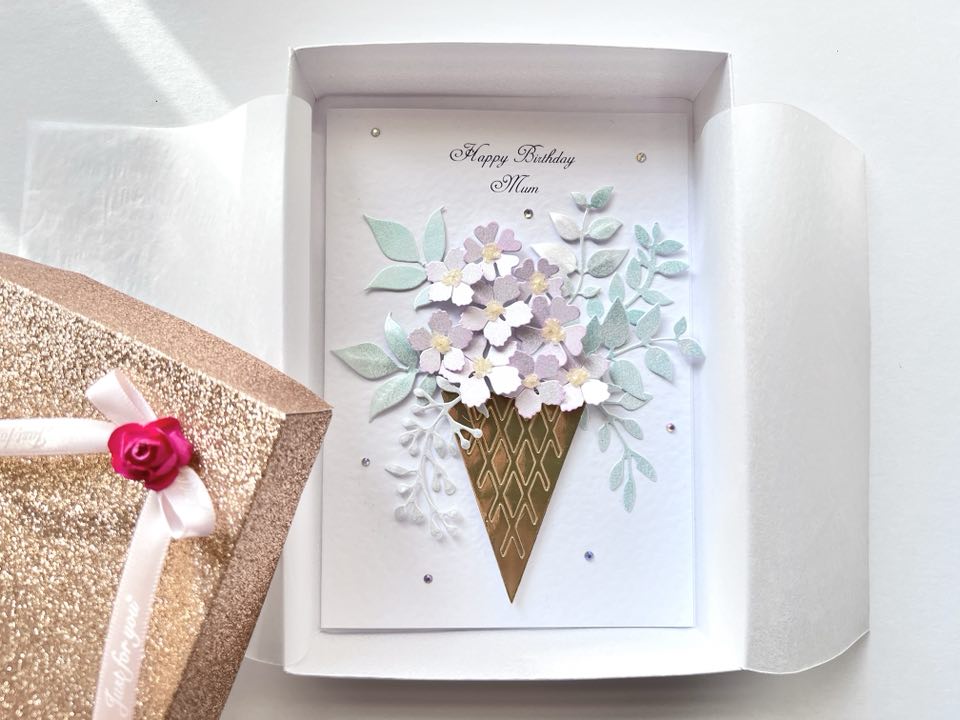 Luxury Handmade Personalised 3D Flower Birthday Card  C632