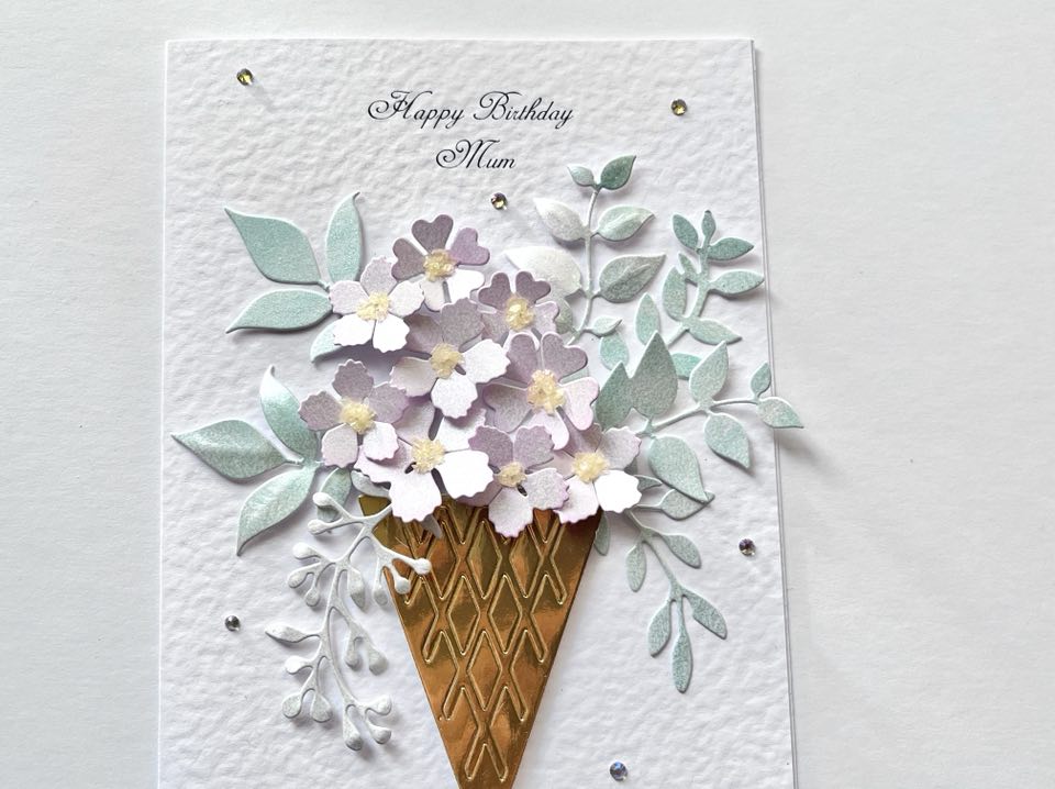 Luxury Handmade Personalised 3D Flower Birthday Card  C632