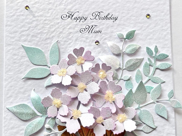 Luxury Handmade Personalised 3D Flower Birthday Card  C632