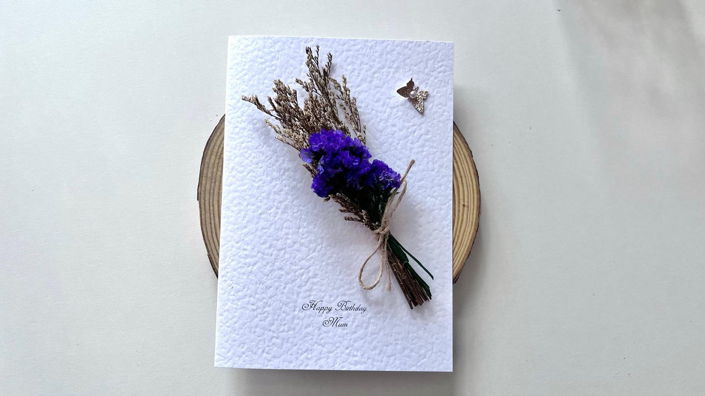 Luxury Birthday Gift for Her with Envelpe, Handmade Flower Bouquet with Personalised Card, Floral Birthday Card for Girls Women C635