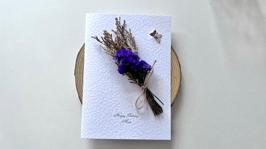 Luxury Birthday Gift for Her with Envelpe, Handmade Flower Bouquet with Personalised Card, Floral Birthday Card for Girls Women C635