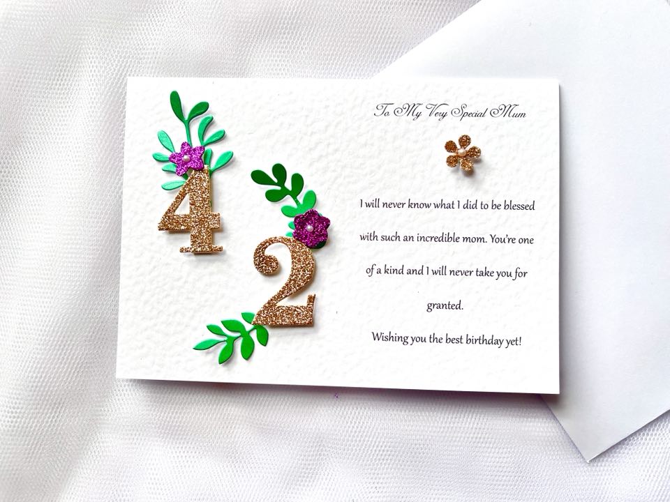 Luxury Personalised Handmade Birthday Card with Envelope C642